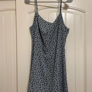 Altar'd State Black and Gray Polka Dot Mini Dress
